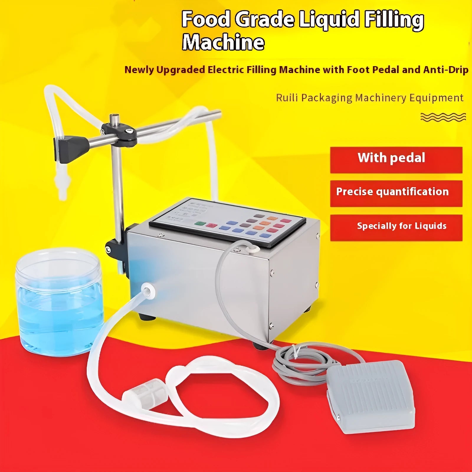 GFK-280 model CNC automatic quantitative liquid filling machine on a benchtop.
