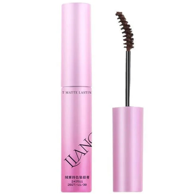 Velvet Fog eyebrow cream container showing four natural shade options for eyebrow definition