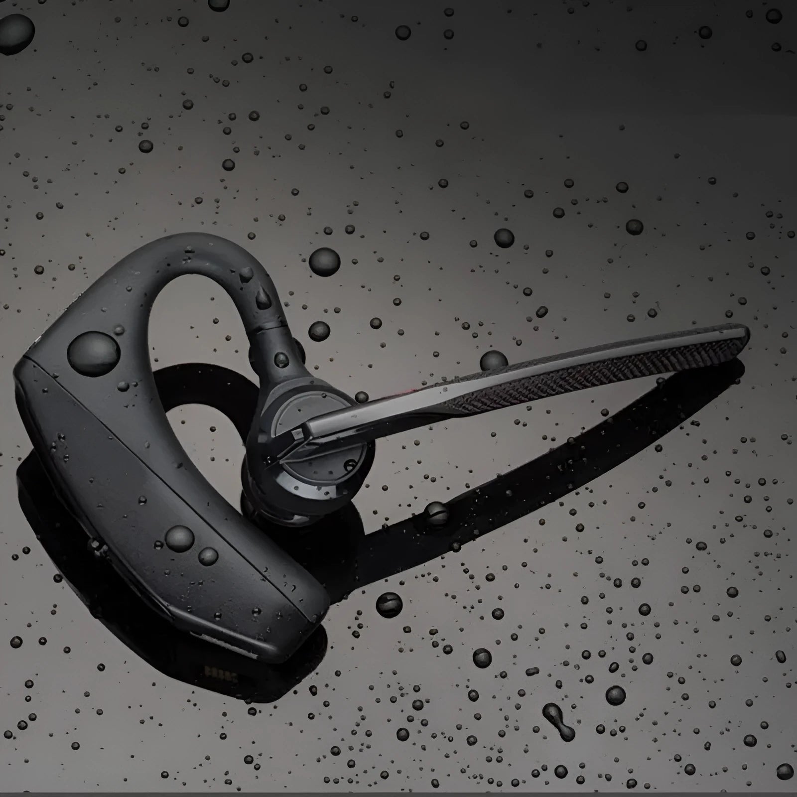 Black plastic Bluetooth sports headphones with battery display and call function