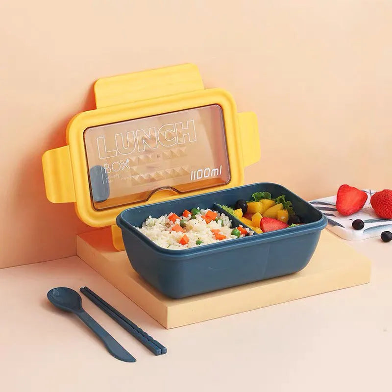 Green four-layer partitioned plastic bento box with Nordic style design