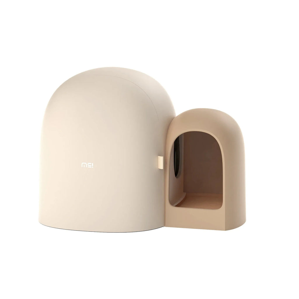 Fully enclosed oversized cat litter box in ABS plastic with dimensions 67.7×49×50cm