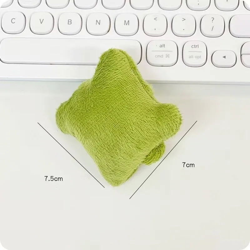 Plush wrist protector mouse pad mini pillow in blue, green, or pink for keyboard typing support
