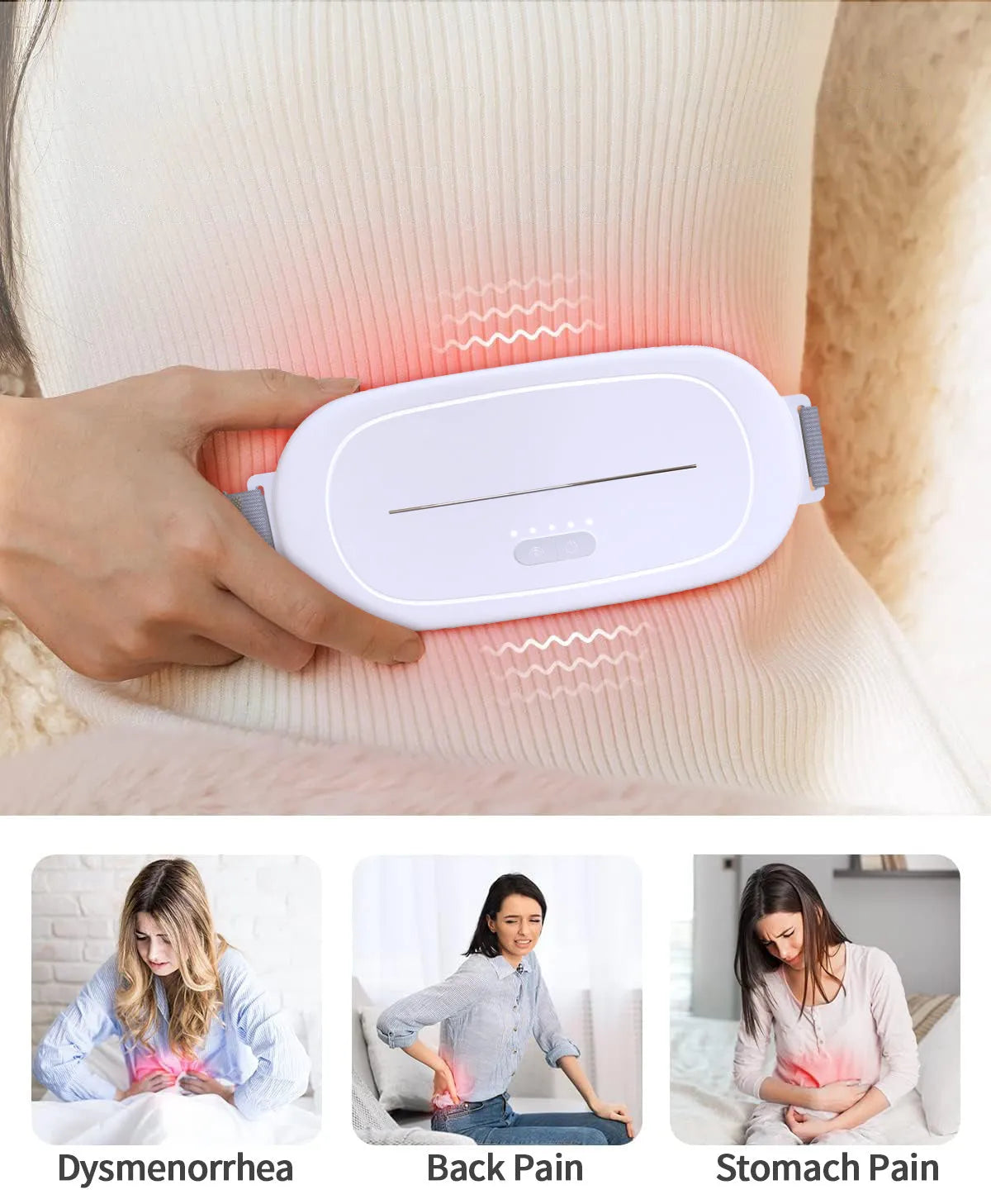 White uterine warming device made from natural bamboo and jade stone.