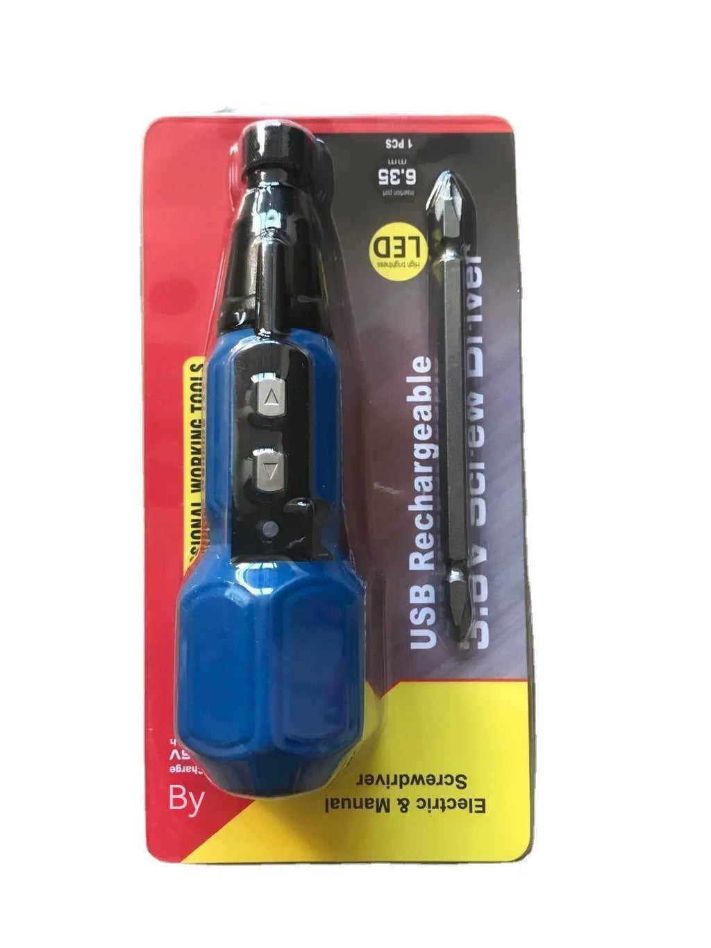 Alloy steel straight handle electric screwdriver with 36V lithium battery in black colour