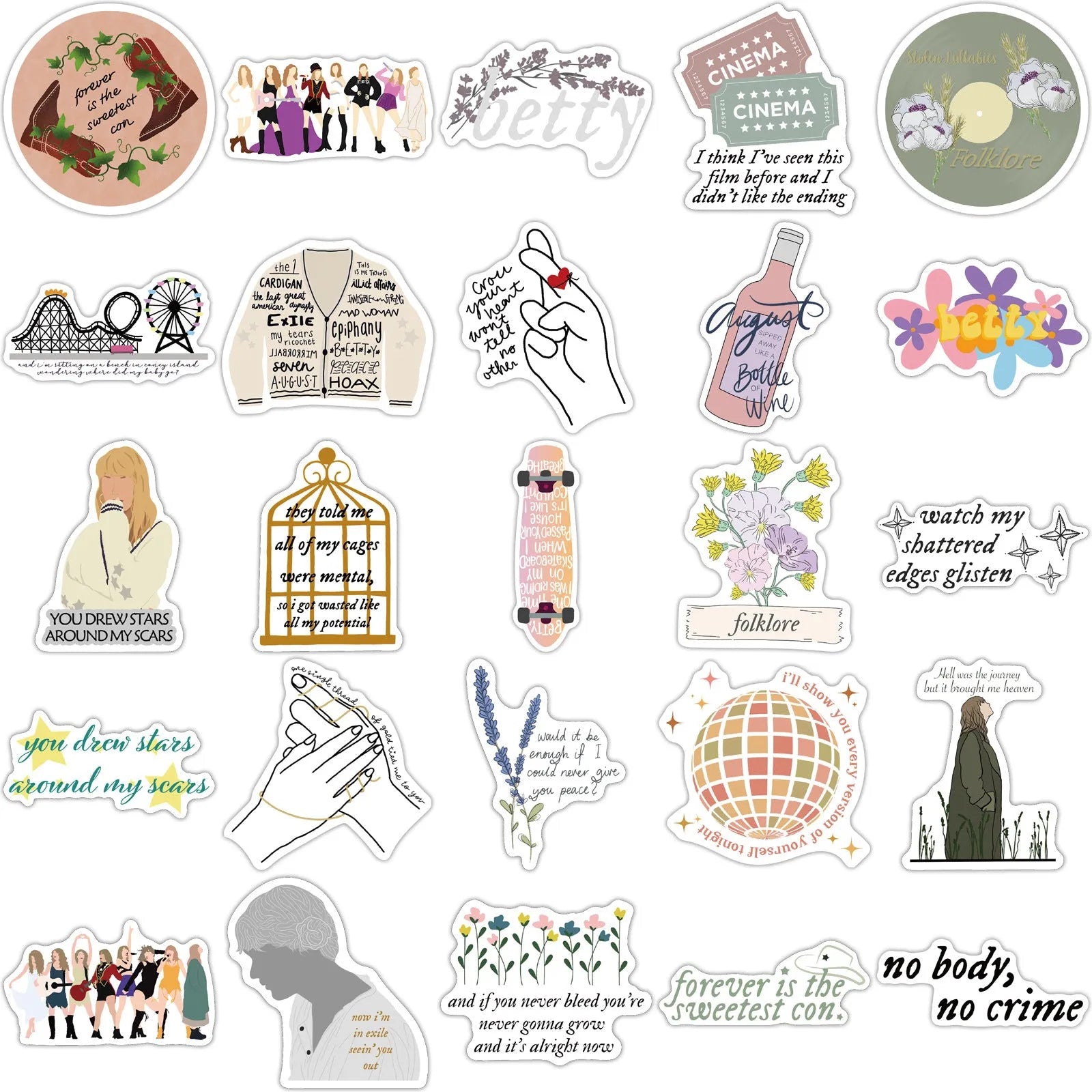 50 waterproof graffiti cartoon stickers for luggage and notebook decoration measuring 4-6cm