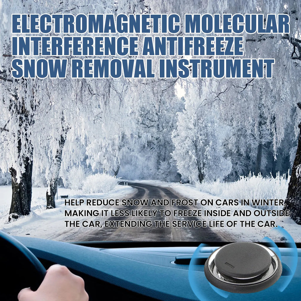 Black handheld car de-icing instrument for melting snow on windscreens.