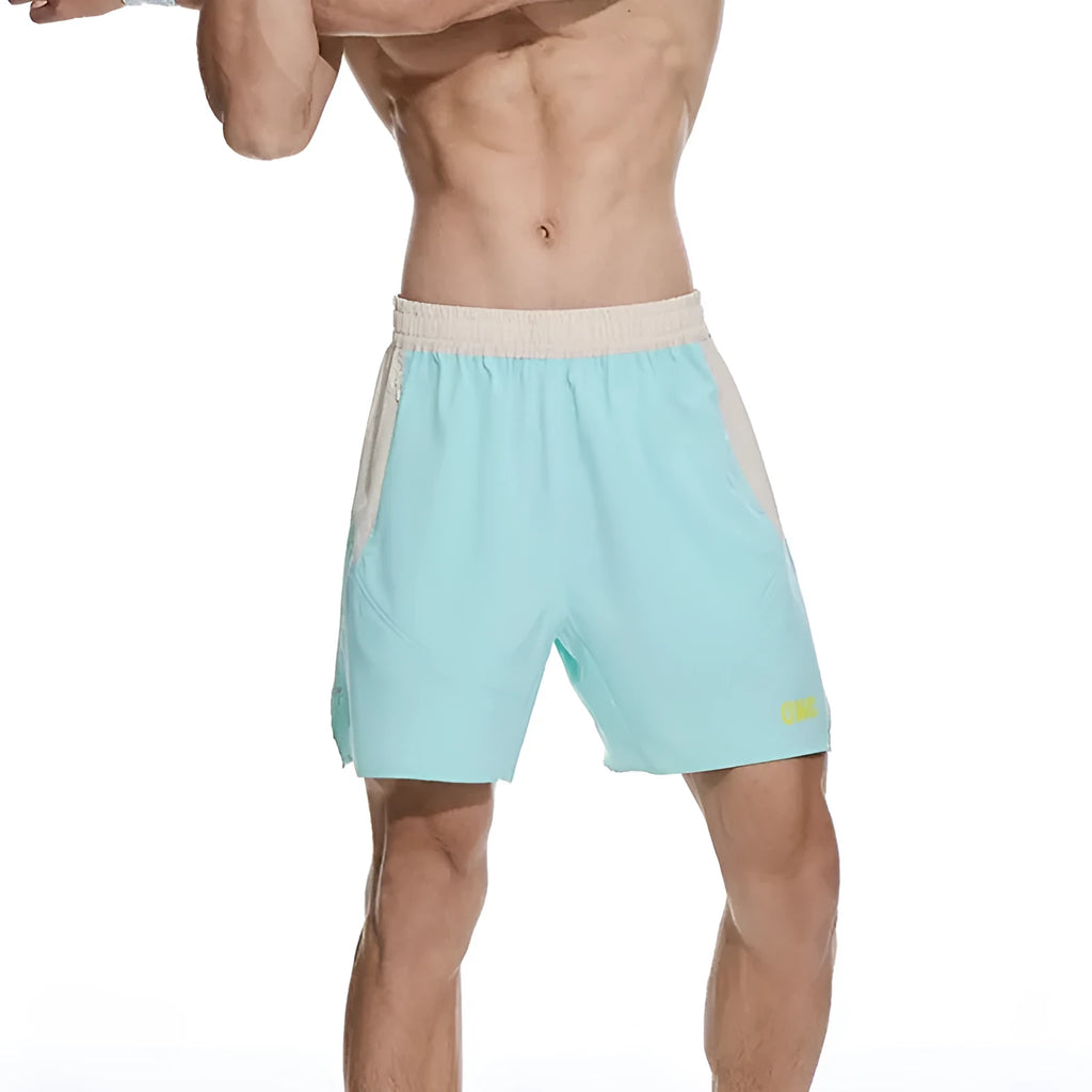 Men's loose workout shorts with elastic lace-up fly in dark rock ash colour