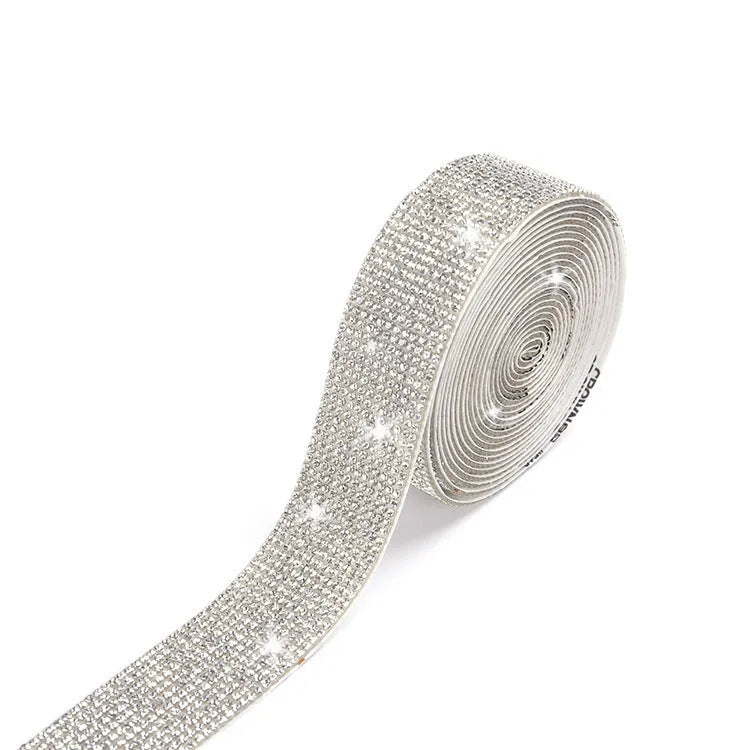 Self-adhesive water drill stick in white and AB colour with electroplated glass construction