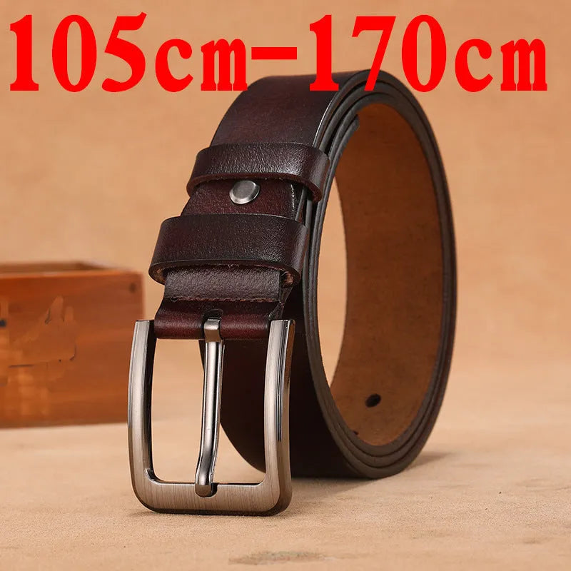 Square head pin buckle casual belt in black or brown with alloy metal buckle