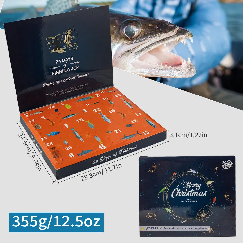 Christmas Mino Bog fishing blind box set with 24 metal pieces for bass and coarse fishing