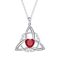 A geometric Celtic knot pendant necklace for women in an electroplated finish.