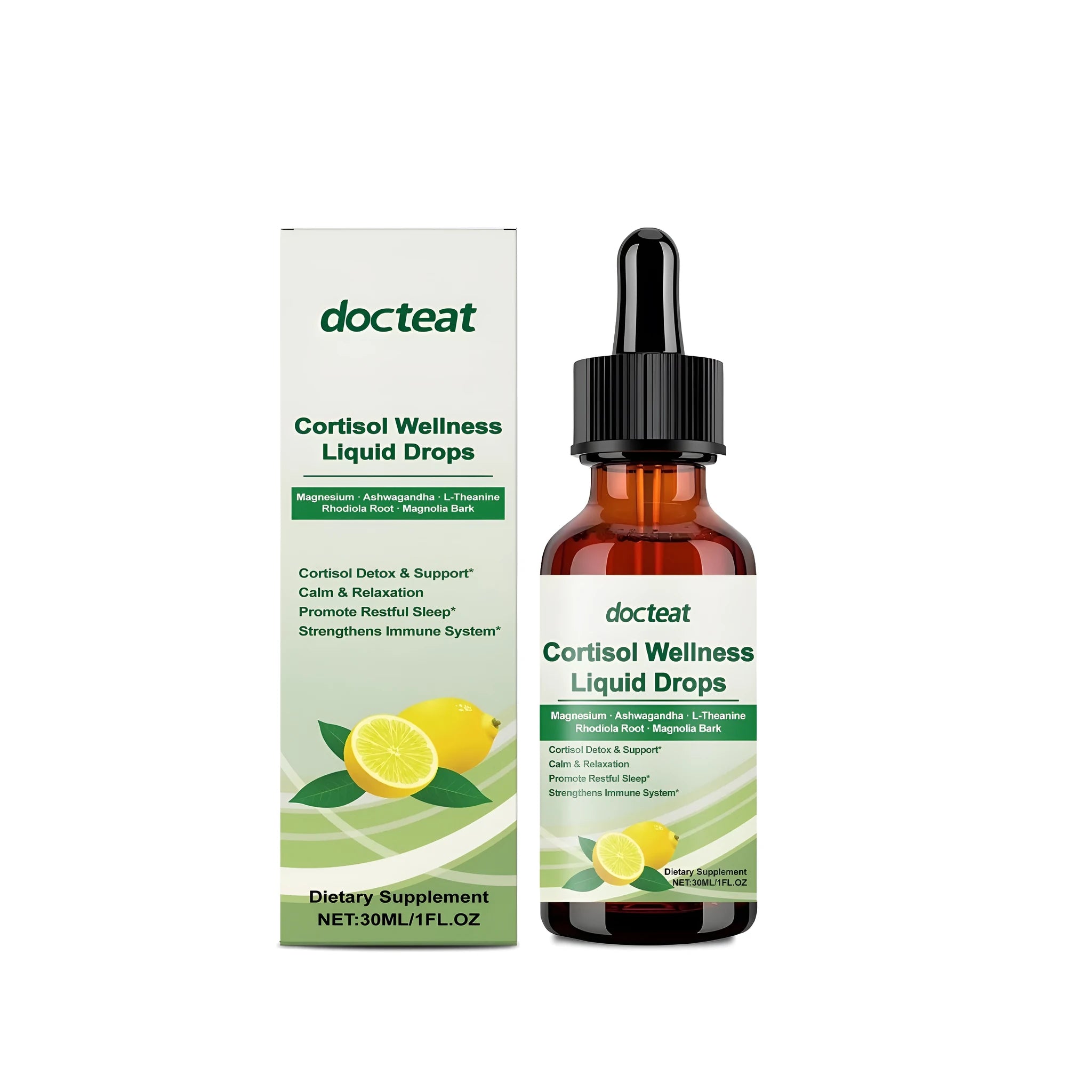 30ml bottle of traditional Chinese medicine supplement drops with mint leaf extract