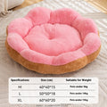 Round rabbit plush pet bed with removable cloth cover in brown gray colour, showing raised sides and nest design