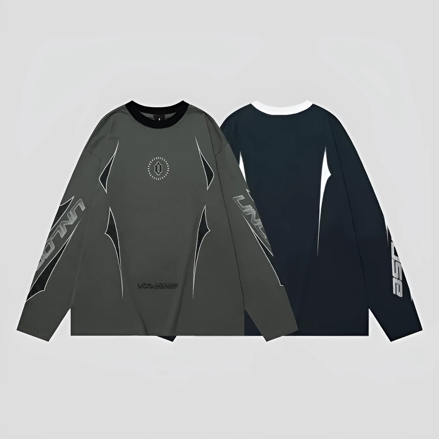 Man's gray khaki loose fit cotton pullover with drop shoulder sleeves and round neck