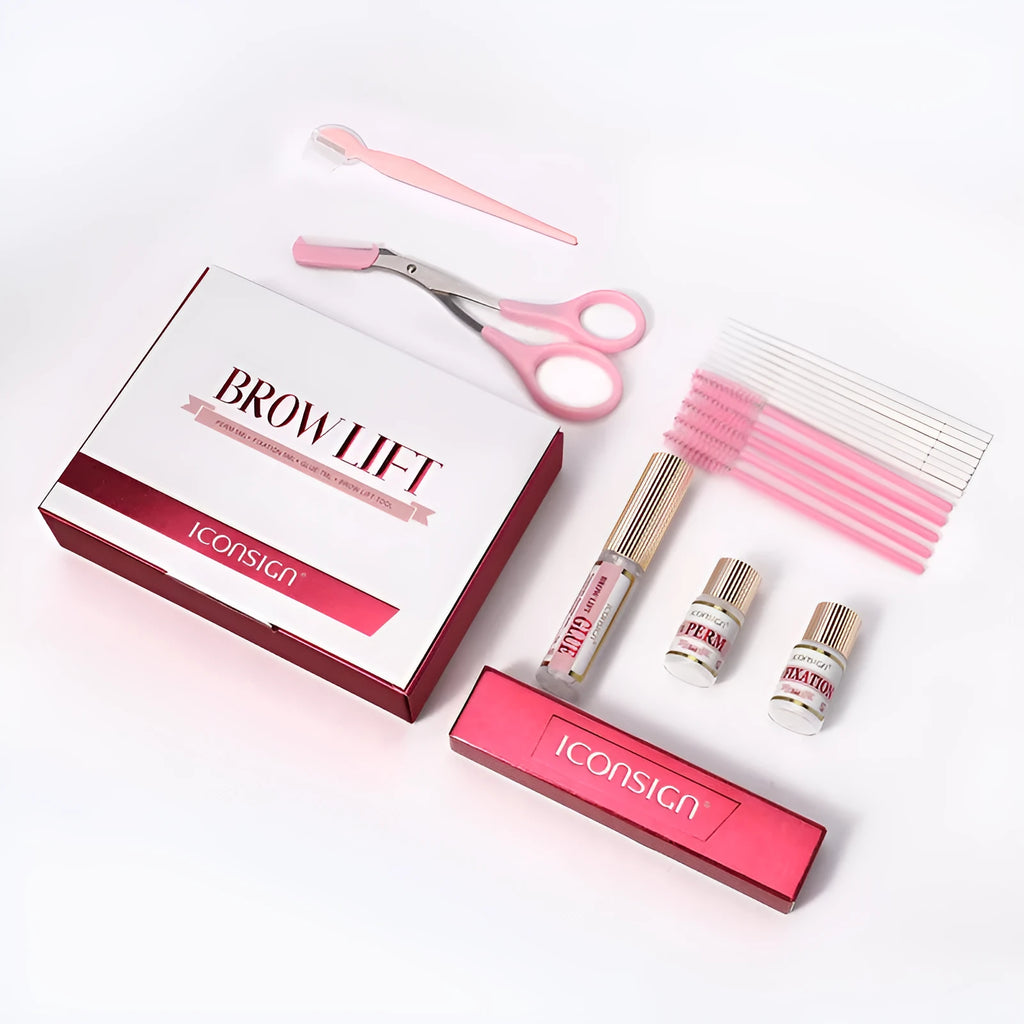 Pink eyebrow quick ironing tool in eyebrow perm styling suit kit for keratosis treatments
