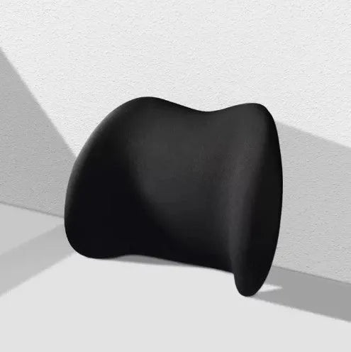 Memory foam car seat cushion set showing separate headrest pillow and waist support cushion