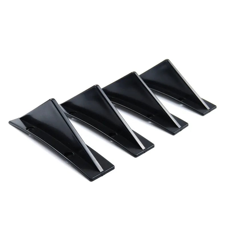 Black ABS plastic triangle rear spoiler for cars, measuring 15cm, with screws and adhesive.