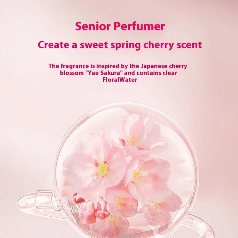 Sakura shampoo, conditioner and shower gel set, three 500ml bottles.