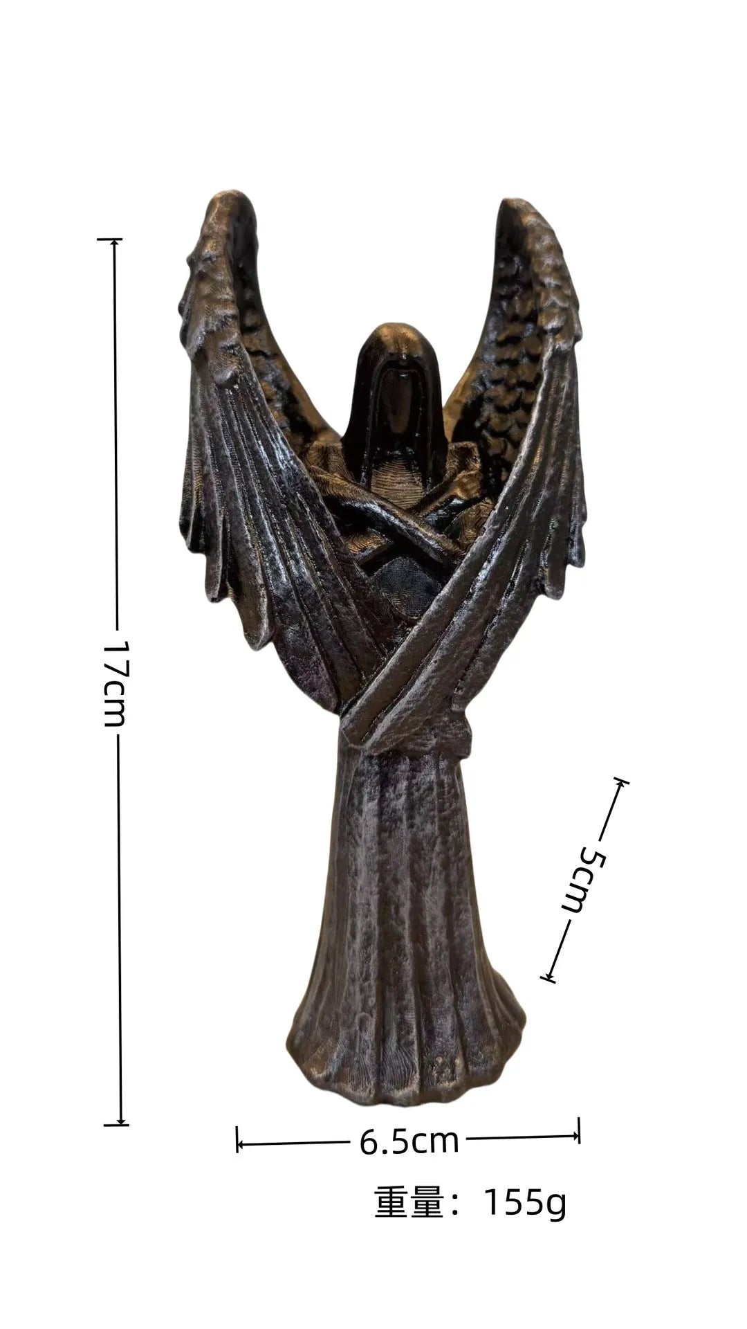 Dark angel resin statue ornament measuring 17cm height for gothic home decor display