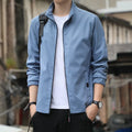 Korean style loose lapel autumn jacket in polyester blend fabric with zipper pockets