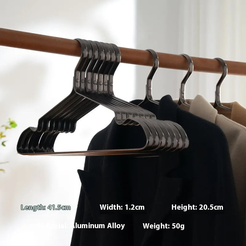 Elegant black clothes hanger with non-slip surface and anti-rust construction for trousers and ties