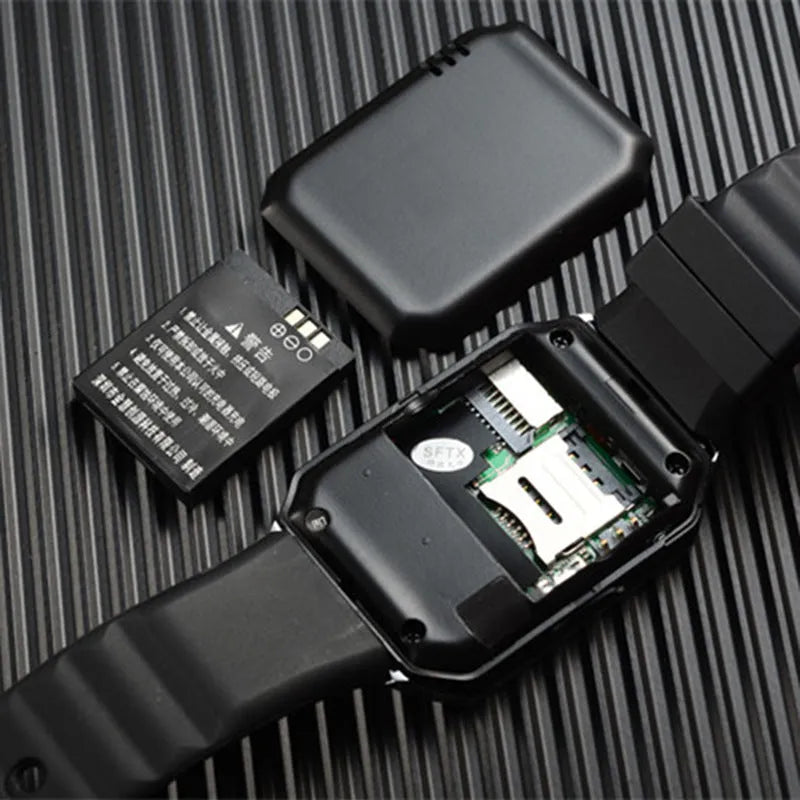 Smart watch with 1.44-inch touch screen and wrist strap, showing black colour option.