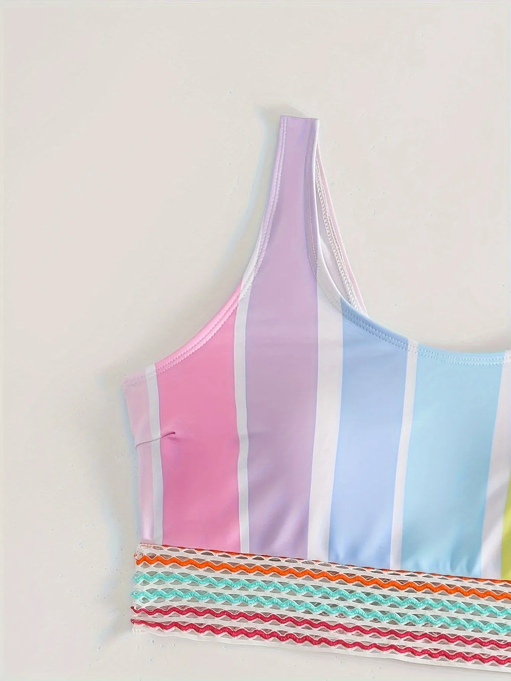 Women's striped bikini swimwear in picture colour with briefs style for swimming sports