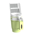Grey cat litter scoop with refill bags showing 2-in-1 design for waste collection