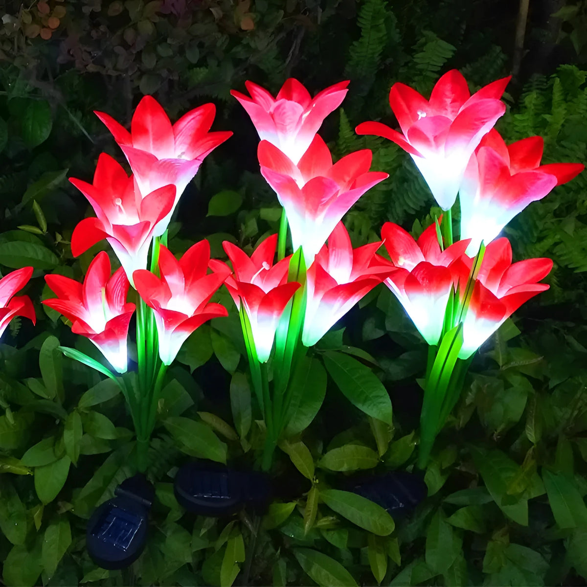 Solar lily festive lantern outdoor garden decor with flower shape design
