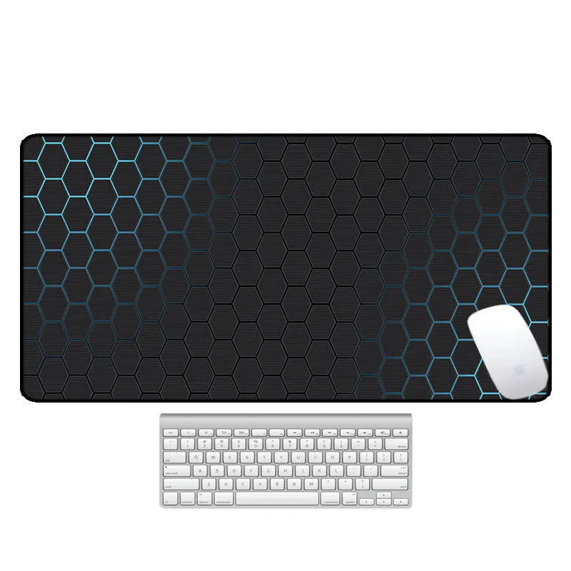 Large natural rubber computer desk pad with non-slip backing showing one of seven pattern options