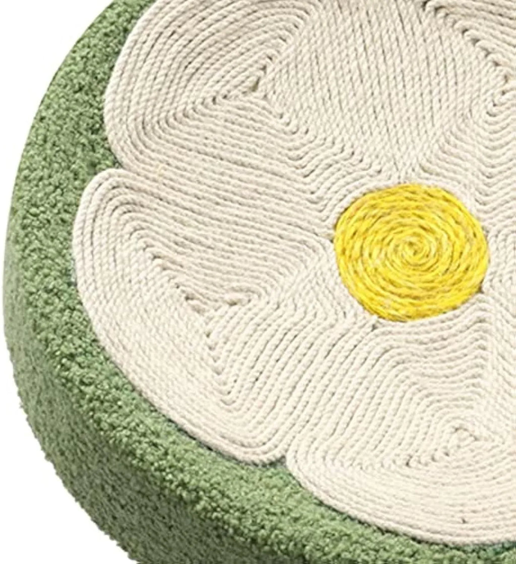Green round sisal cat scratching bowl lounger bed with 39cm diameter