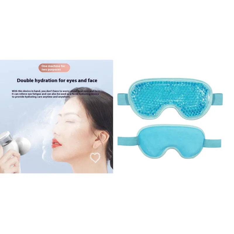 White portable rechargeable cold and hot compress eye mask device with atomisation cleaning function