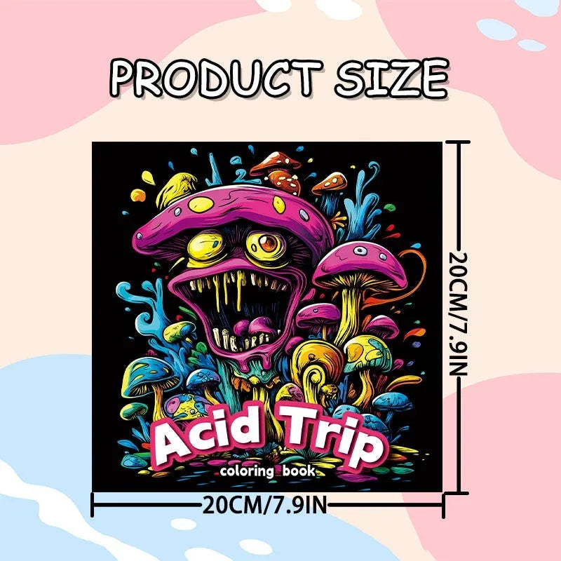 Acid tour coloured painting book, 200mm length compact paper sketchpad