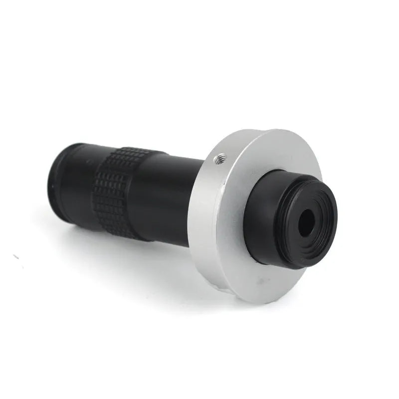 Black industrial camera monocular lens with 130x magnification and 1:11 scaling ratio