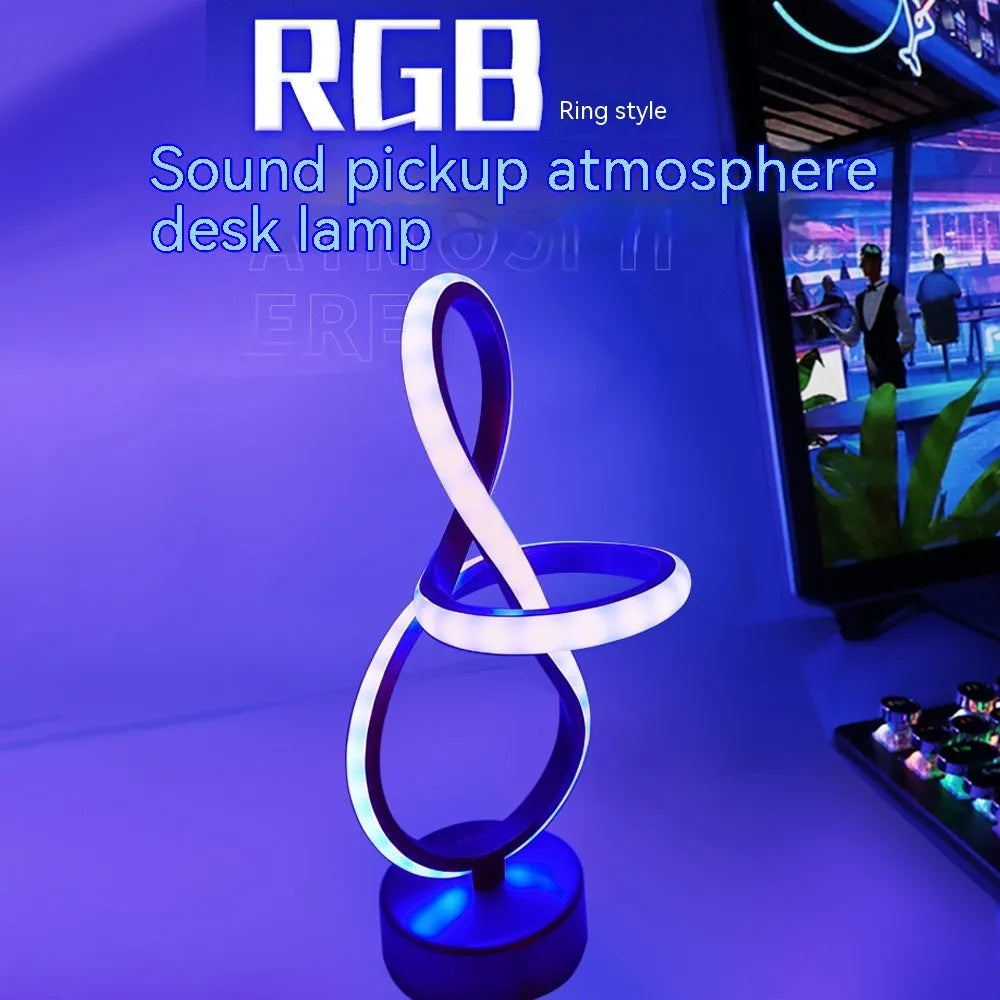 Black musical note shaped night light with RGB color options made of iron aluminum and silicone for bedside use