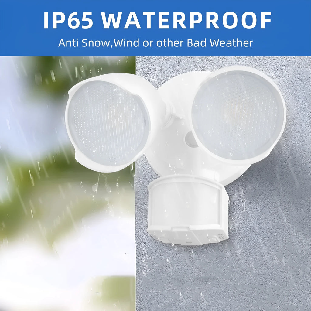 White LED human body induction security flood light for outdoor wall mounting