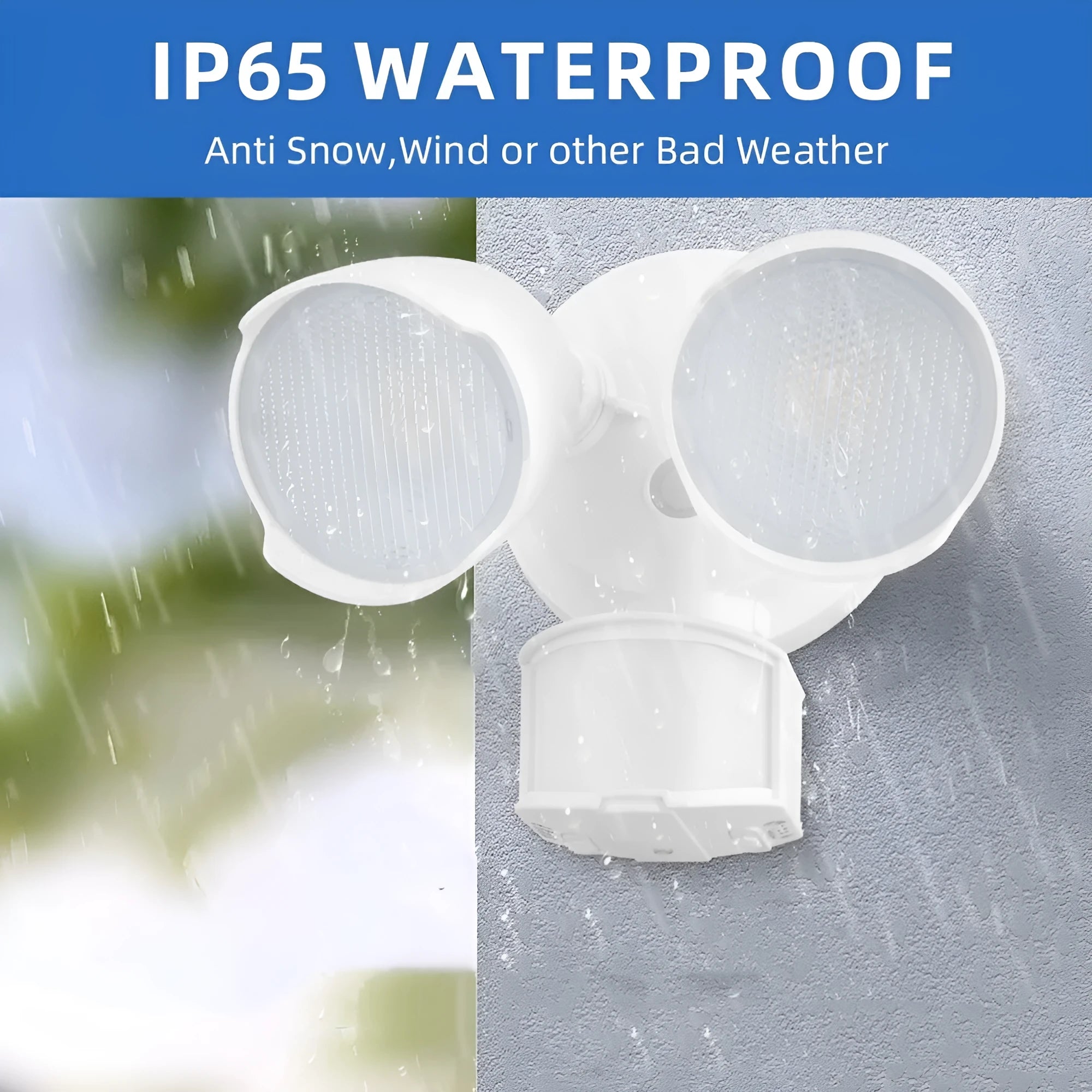 White LED human body induction security flood light for outdoor wall mounting