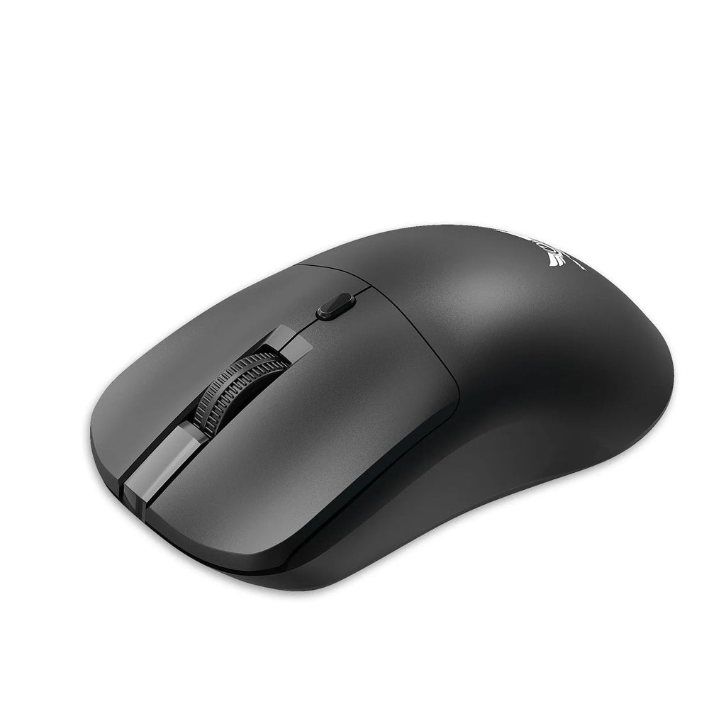 Black wireless mouse with three-gear audio buttons and photoelectric sensor for laptop use