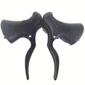 Pair of aluminium road bicycle brake handles in black and black silver for 22.2mm and 23.8mm handlebars.