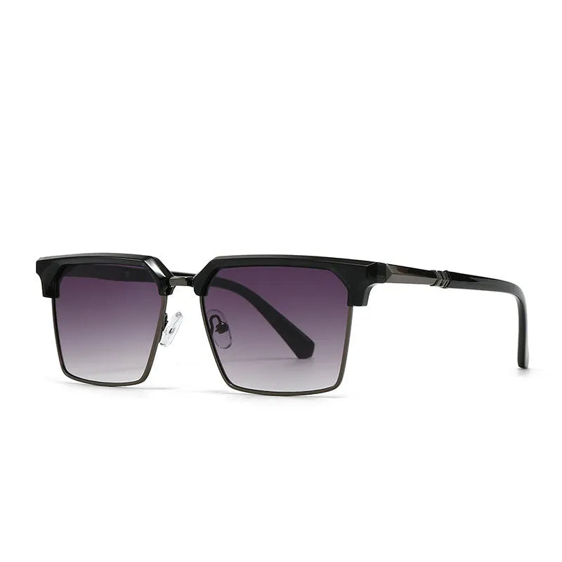 Men's square sunglasses with plastic box frame in multiple colour options