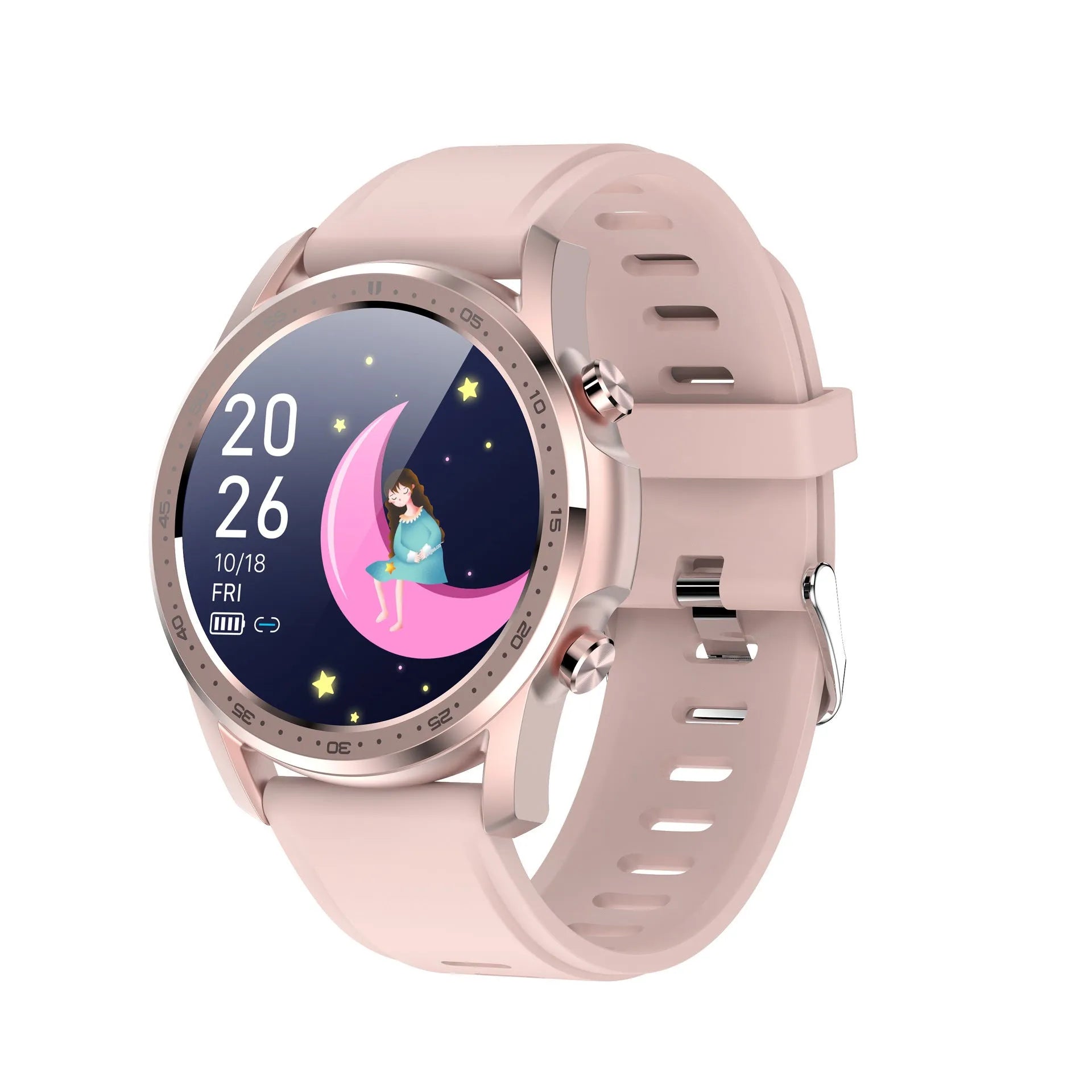 Youth2 Smart Bracelet with body temperature display on a 1.3-inch screen, zinc alloy case, on a wrist.