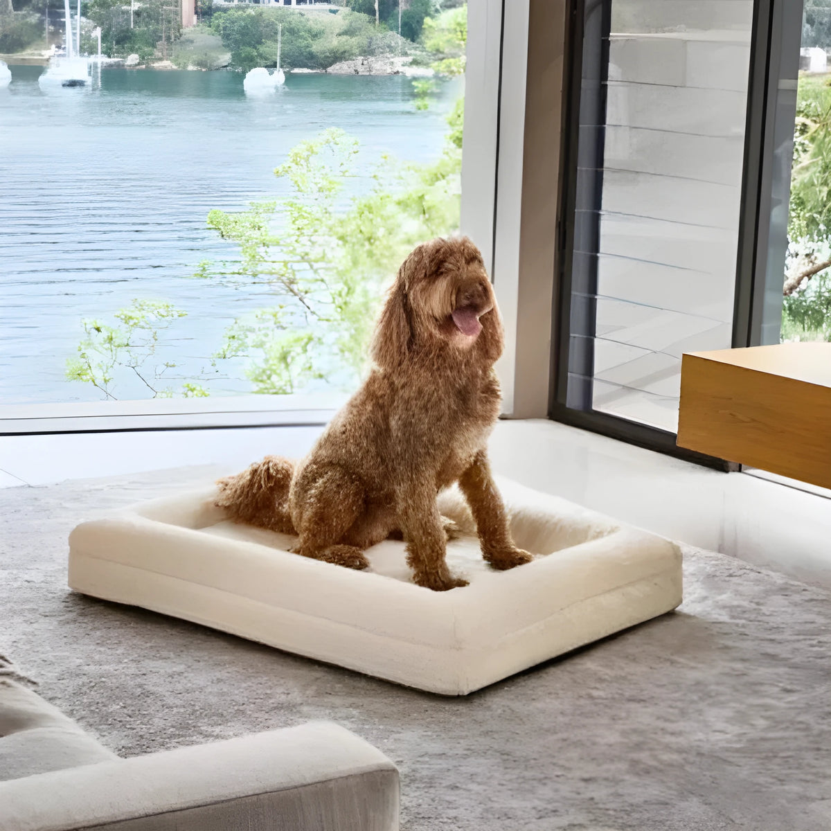 Rectangular pet sofa bed in cloth for dogs, shown as a thickened mattress pet mat with sizes S to XL