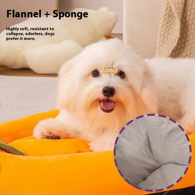 Removable washable cloth dog mat shown in purple, suitable for dog crates and houses.