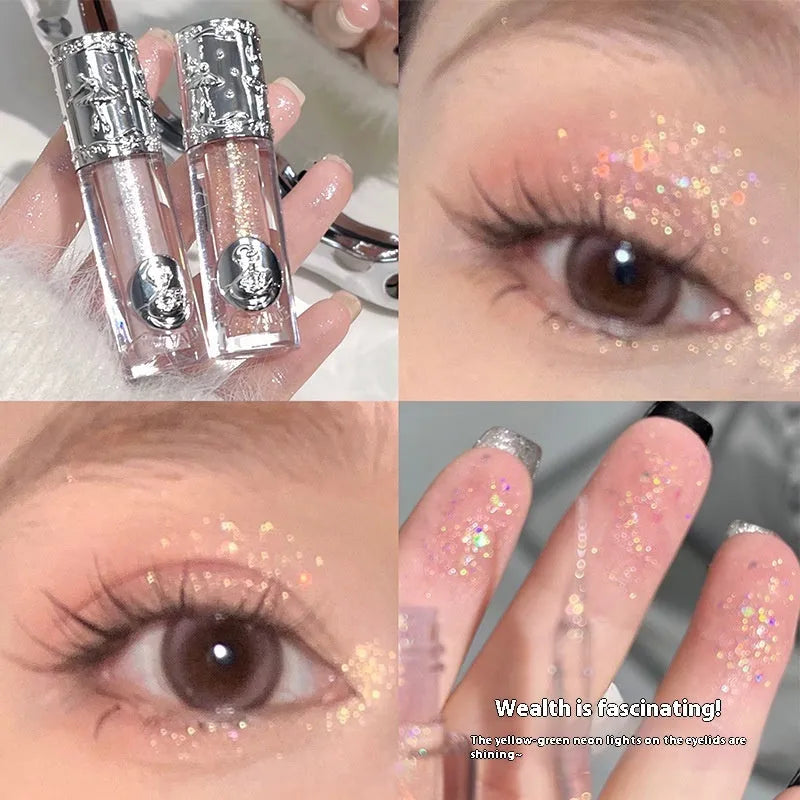 Ballet liquid eye shadow product showing five colour options including Xingman Sakura Field and Pillow Fairy Tale