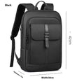 Black Oxford cloth backpack with sewing line detailing and urban style design