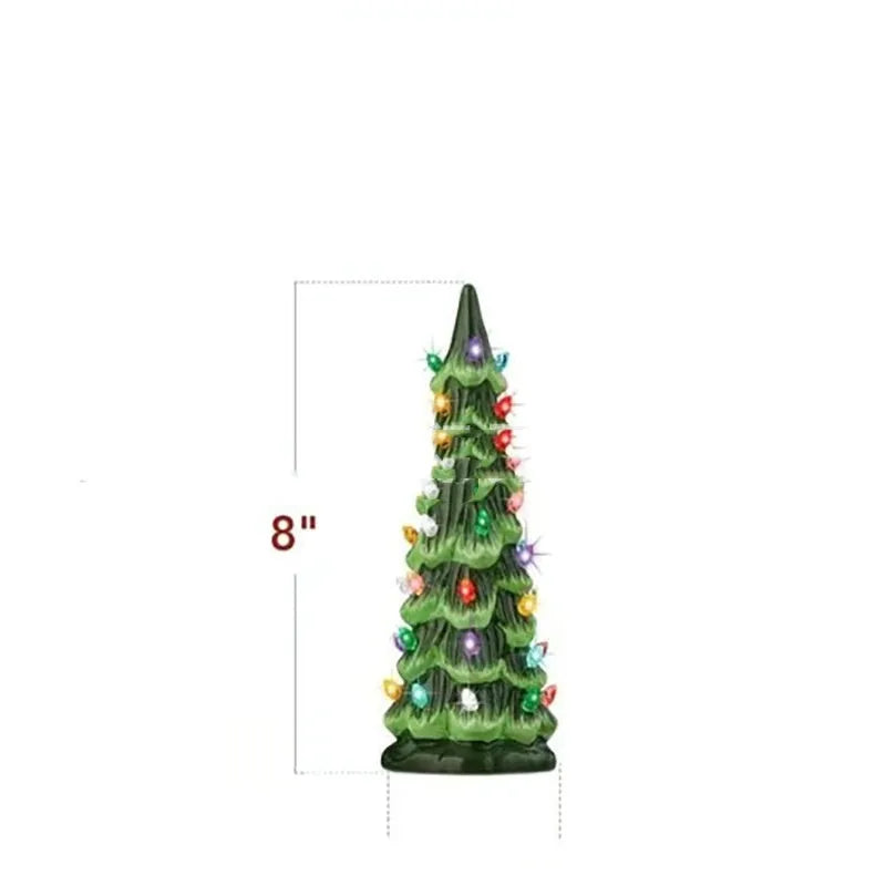 Resin Christmas tree decorations in European style with colour or warm light options