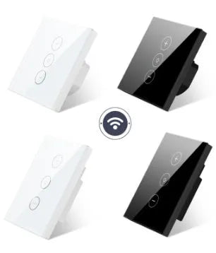 Black or white 120 type smart dimmer with tempered glass touch panel and WiFi/Alexa connectivity