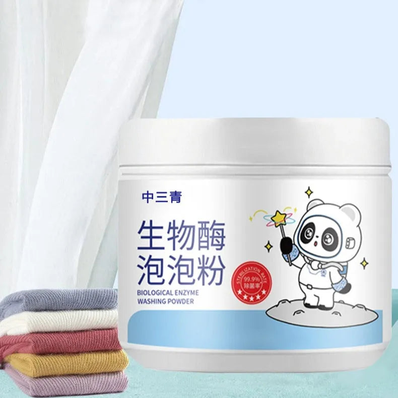 Biological enzyme bubble powder laundry detergent bottle with active oxygen formula for stain removal