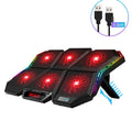 Six-fan notebook radiator with USB cable for laptops and ultrabooks