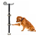 Adjustable dog training doorbell with silver metal bells on nylon strap for potty training